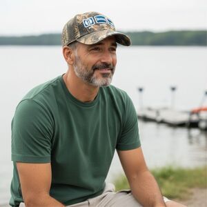 Camo Adjustable Strap Cap Trucker Eat Sleep Fish Hat NEW